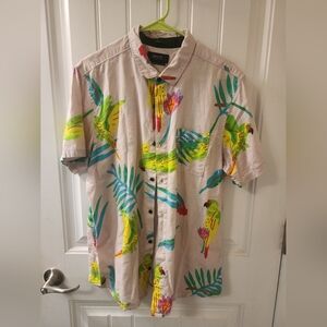 Roark Revival Jamie Thomas Capsule Parrot Print Button Up Shirt Mens L